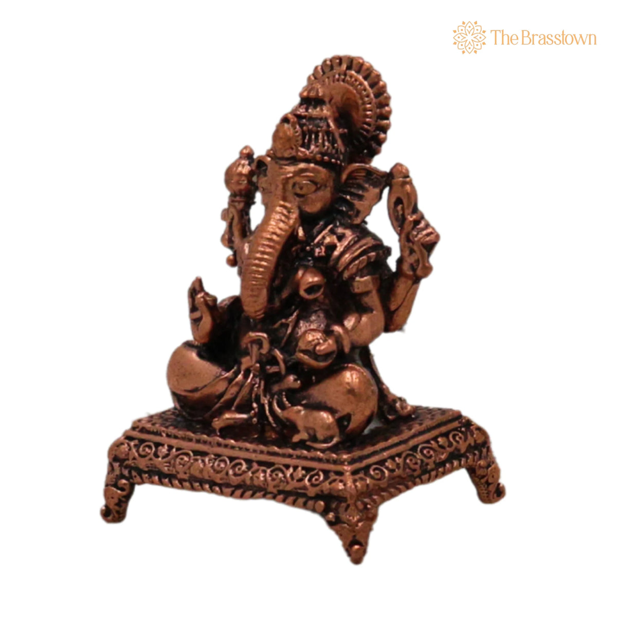 Handcrafted Copper Ganesha Idol for Puja, Home Mandir &amp; Décor 1.5 Inch 3