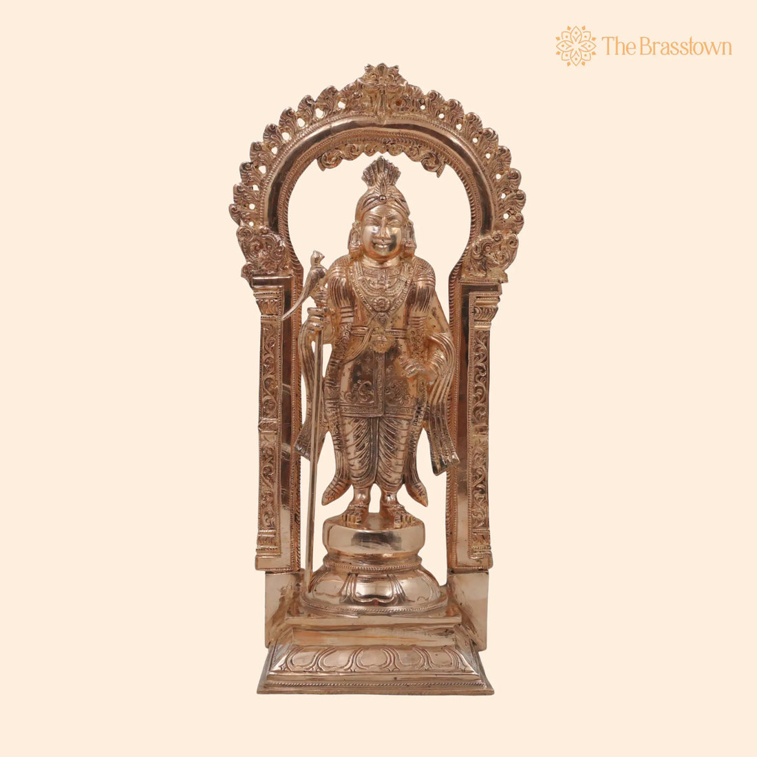 Bronze Raja Murugan Subramanya Kartikeya Skanda Shanmukha Idol – Handcrafted Traditional South Indian Kumara Sculpture for Home Temple Décor 15 Inch 1