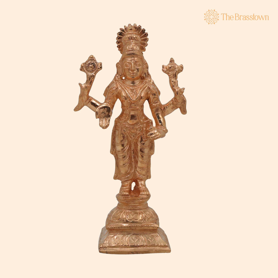 Bronze Vishnu Narayana Idol – Handcrafted Spiritual Décor &amp; South Indian Chola Art Craftsmanship 6.5 Inch 1