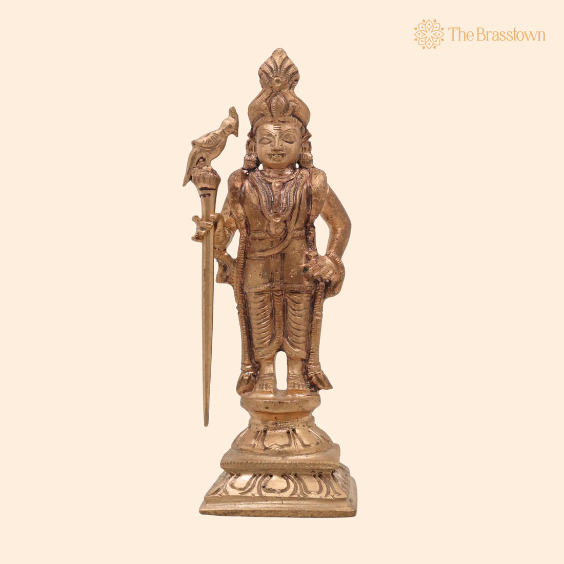 Bronze Murugan Idol – Handcrafted Traditional Murti for Puja, Home Mandir &amp; Décor 6.5 Inch 1