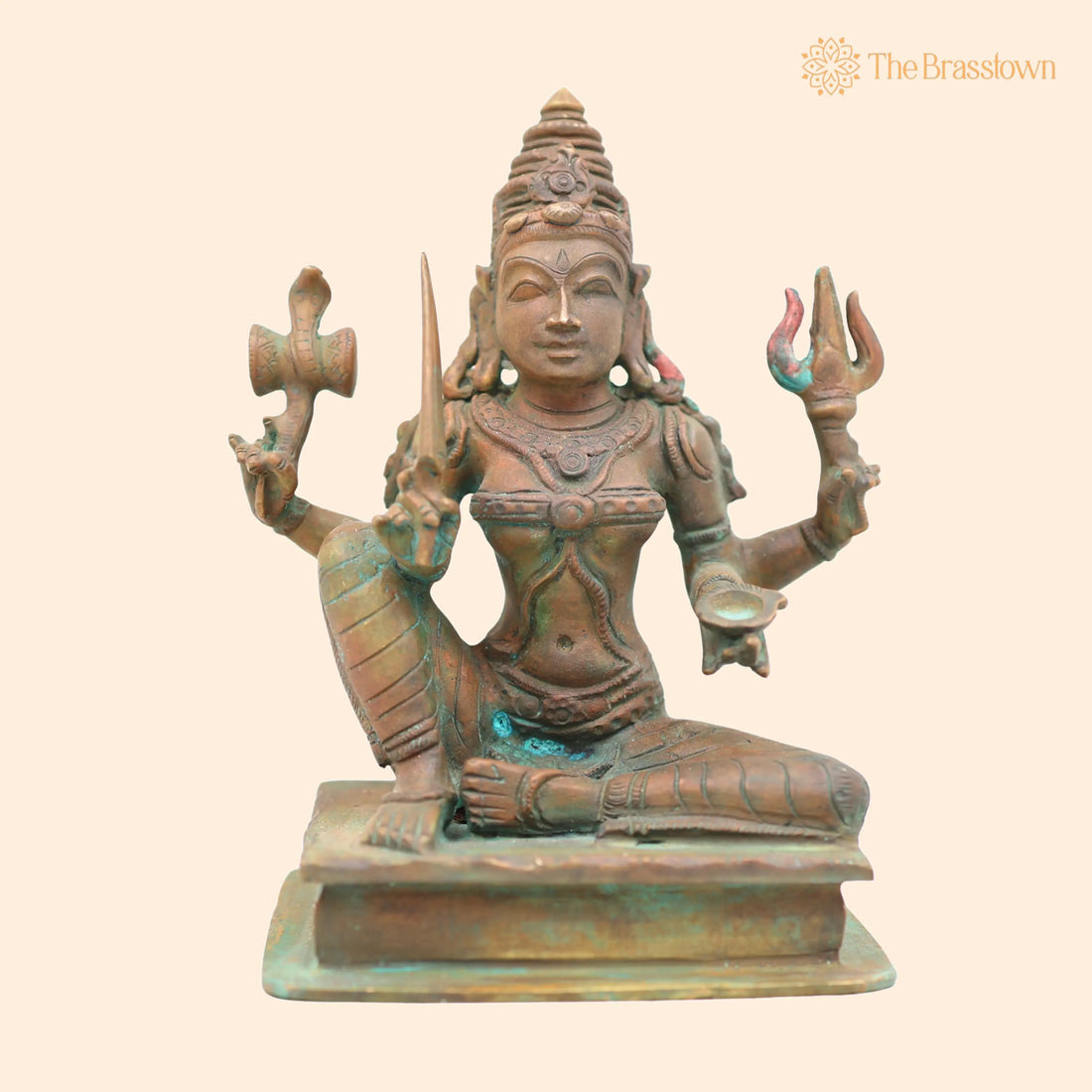 Bronze Mariamman Idol – Handcrafted Amman Vigraham, Traditional Chola Mariamma Murti for Pooja, Home Décor &amp; Gifting 6.5 Inch 1