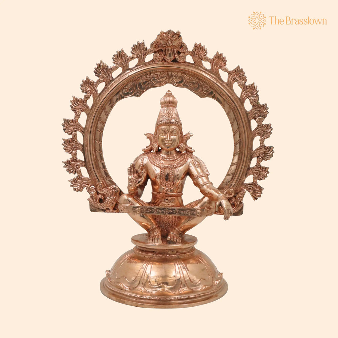 Handcrafted Bronze Ayyappa Idol – Swami Ayyappa Manikandan Dharma Sastha Sabarimala Vigraham for Puja, Home Mandir &amp; Décor 14 Inch 1