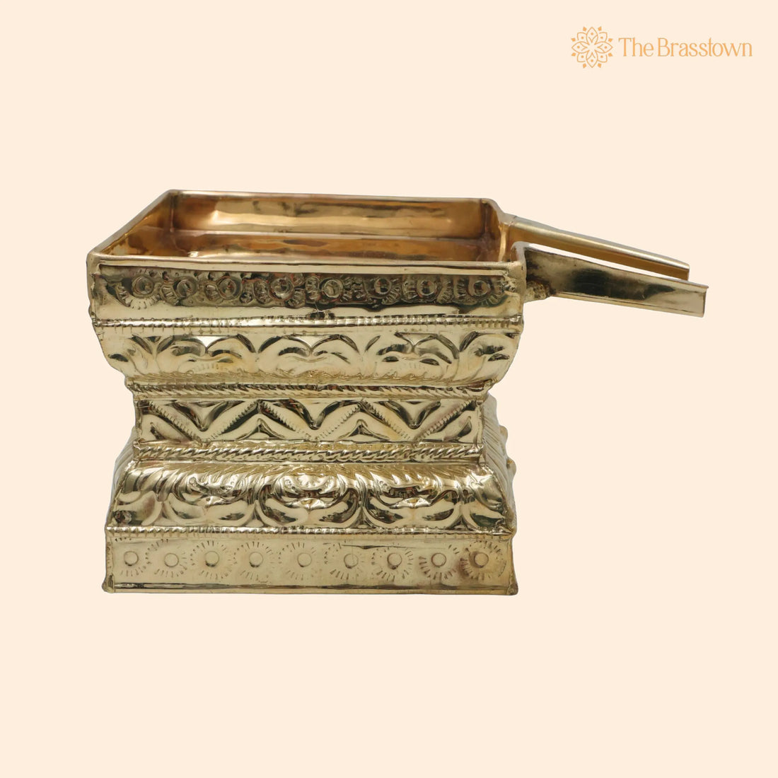 Brass Abhisheka Patra – Handcrafted Soma Sutra Vessel for Shivling 6.5 Inch 1
