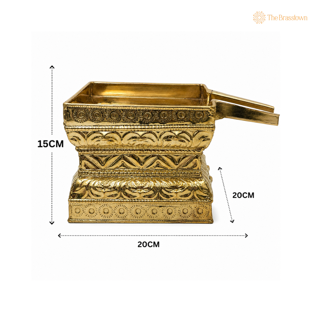Brass Abhisheka Patra for Shiva Abhishekam – Mahadev Shankar Lingabhishek Kalash Patram for Pooja, Temple &amp; Home Mandir 6 Inch