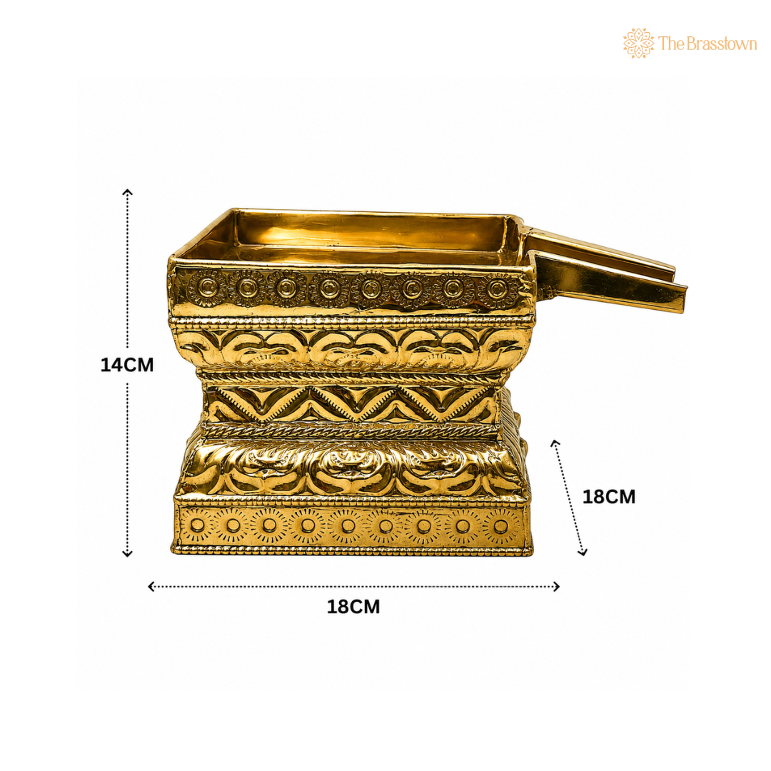 Brass Abhisheka Patra for Shiva Abhishekam – Mahadev Shankar Lingabhishek Kalash Patram for Pooja, Temple &amp; Home Mandir 5.5 Inch