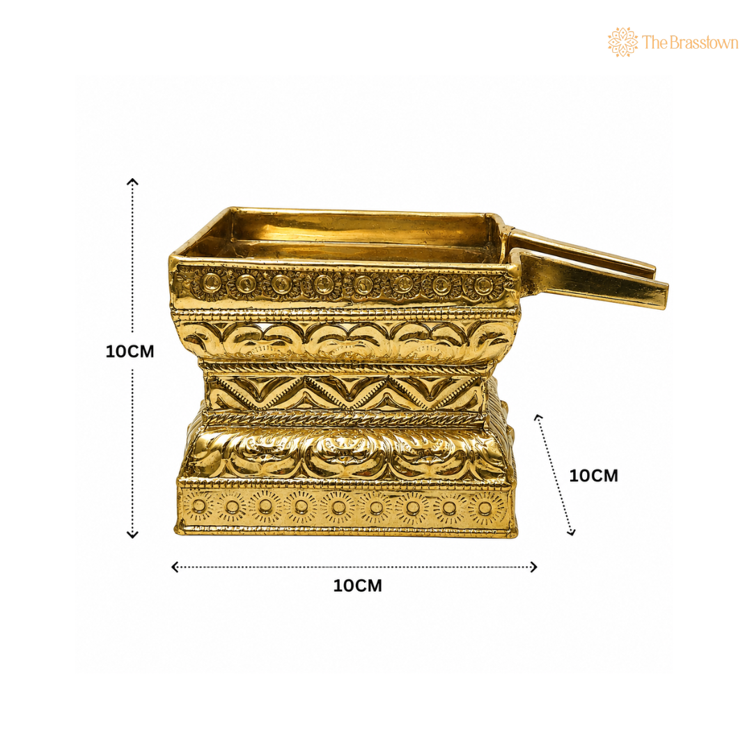Brass Abhisheka Patra for Shiva Abhishekam – Mahadev Shankar Lingabhishek Kalash Patram for Pooja, Temple &amp; Home Mandir 4 Inch