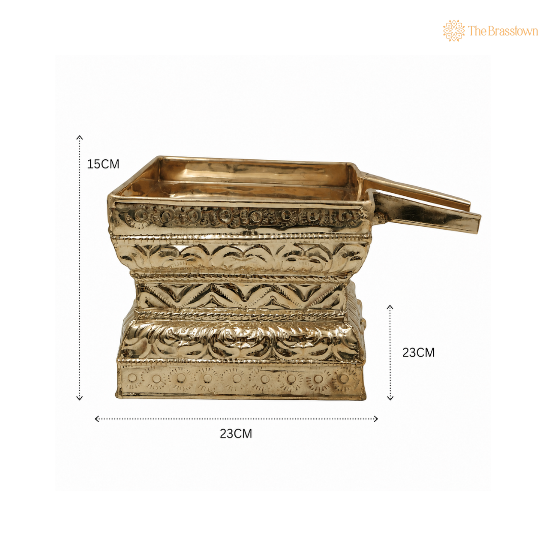 Brass Abhisheka Patra for Shiva Abhishekam – Mahadev Shankar Lingabhishek Kalash Patram for Pooja, Temple &amp; Home Mandir 6 Inch