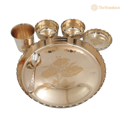 Bronze Kansa Dinner Set – Handcrafted Traditional Tableware for Dining, Puja &amp; Gifting 11 Inch 3