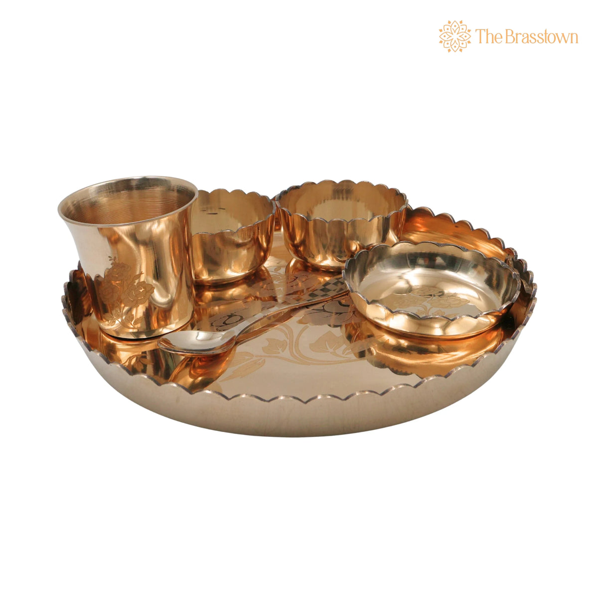 Bronze Kansa Dinner Set – Handcrafted Traditional Tableware for Dining, Puja &amp; Gifting 11 Inch 4