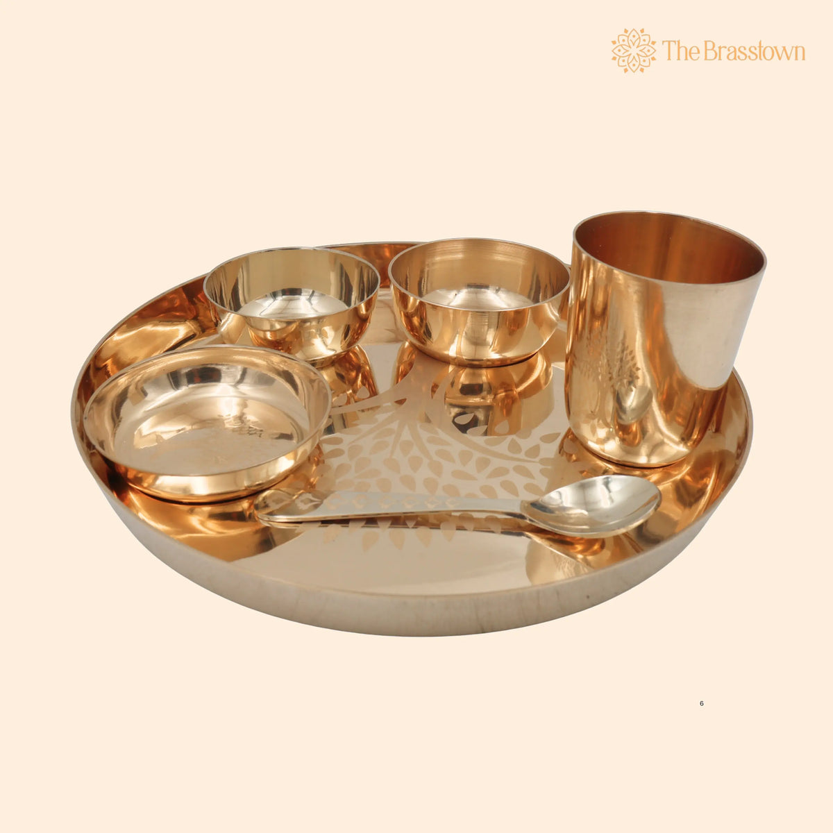 Bronze Kansa Dinner Set – Handcrafted Traditional Kansya Thali Dinnerware for Pooja, Dining, Gifting &amp; Vastu 11 Inch 1
