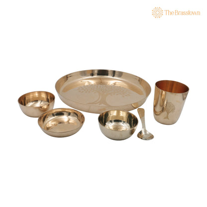 Bronze Kansa Dinner Set – Handcrafted Traditional Kansya Thali Dinnerware for Pooja, Dining, Gifting &amp; Vastu 11 Inch 2