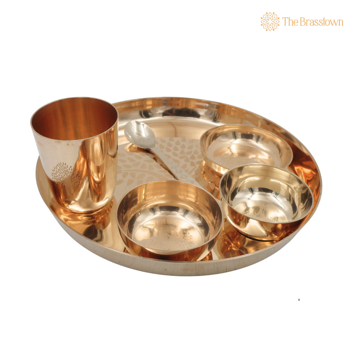 Bronze Kansa Dinner Set – Handcrafted Traditional Kansya Thali Dinnerware for Pooja, Dining, Gifting &amp; Vastu 11 Inch 3