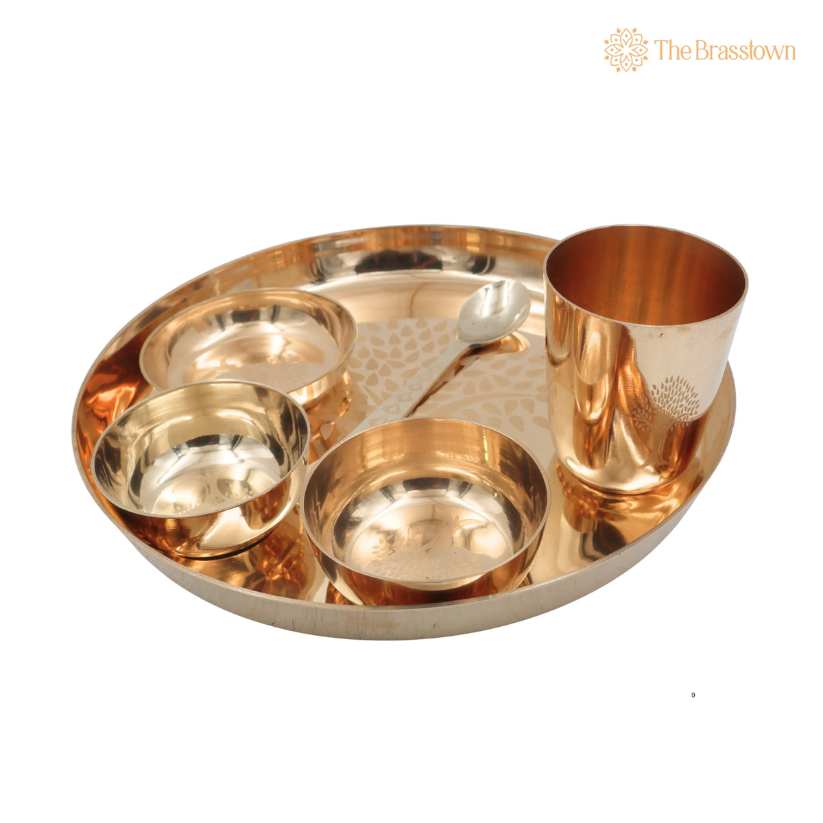Bronze Kansa Dinner Set – Handcrafted Traditional Kansya Thali Dinnerware for Pooja, Dining, Gifting &amp; Vastu 11 Inch 4