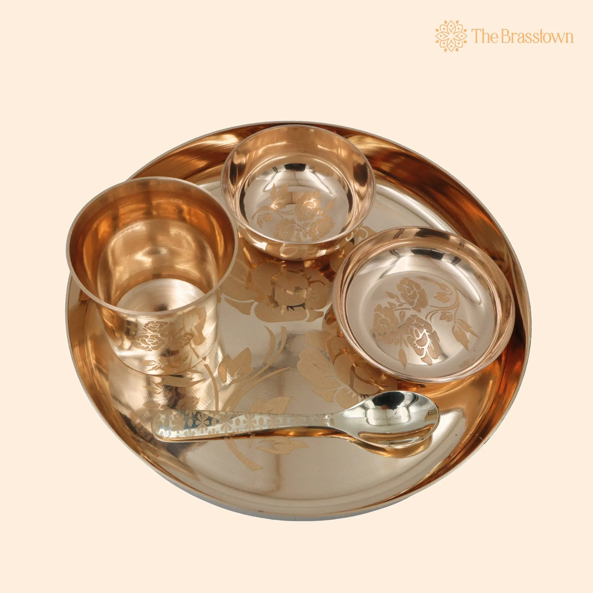 Bronze Dinner Set – Handcrafted Kansa Bhojan Thali for Dining, Puja &amp; Gifting 10 Inch 1
