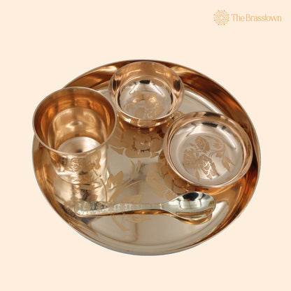 Bronze Dinner Set – Handcrafted Kansa Bhojan Thali for Dining, Puja &amp; Gifting 10 Inch 1