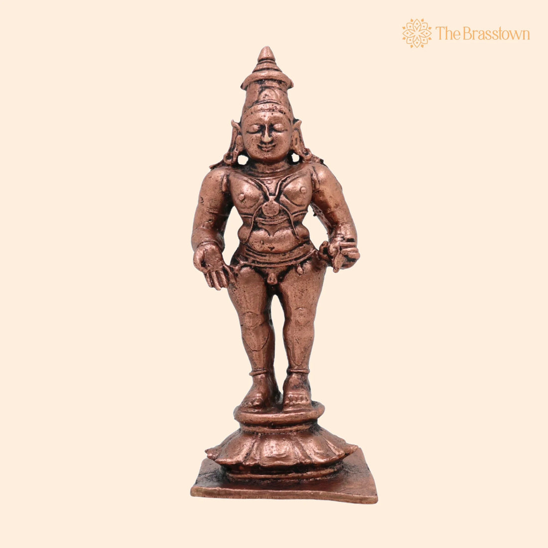 Copper Vitthal Idol – Handcrafted Vithoba Panduranga Murti, Tamra Pandharinath Vigraham for Home Puja Décor 3 Inch 1