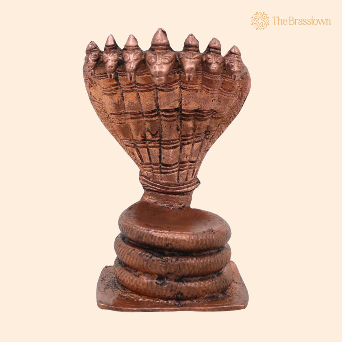Copper Sheshnag Idol – Handcrafted Ananta Adi Shesha Nagraj Vigraha for Puja, Home Mandir &amp; Décor 3 Inch 1