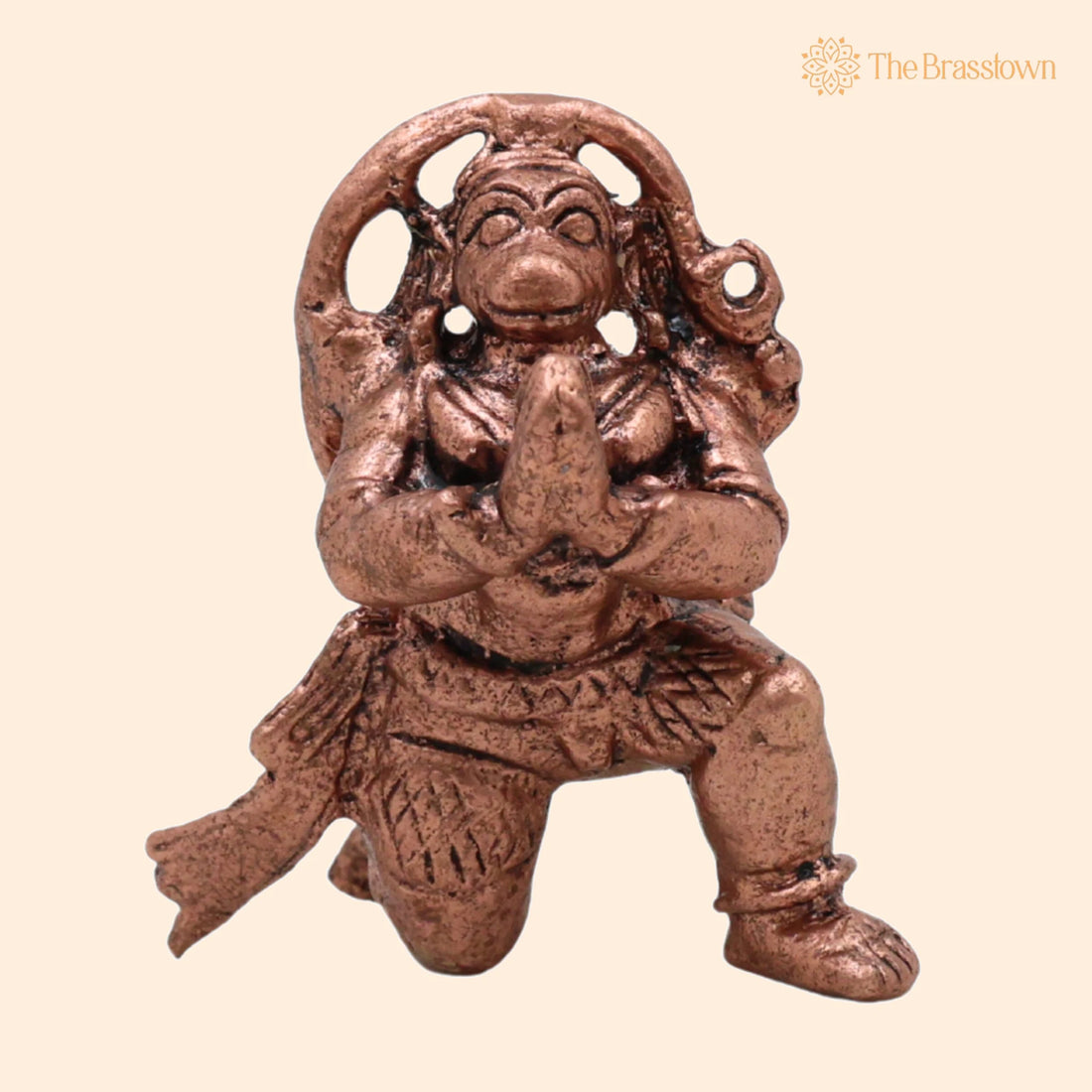 Copper Hanuman Idol – Handcrafted Anjaneya Maruti Bajrangbali Vigraham Ramdoot Pavanputra Murti for Puja Home Temple Décor 1.5 Inch 1