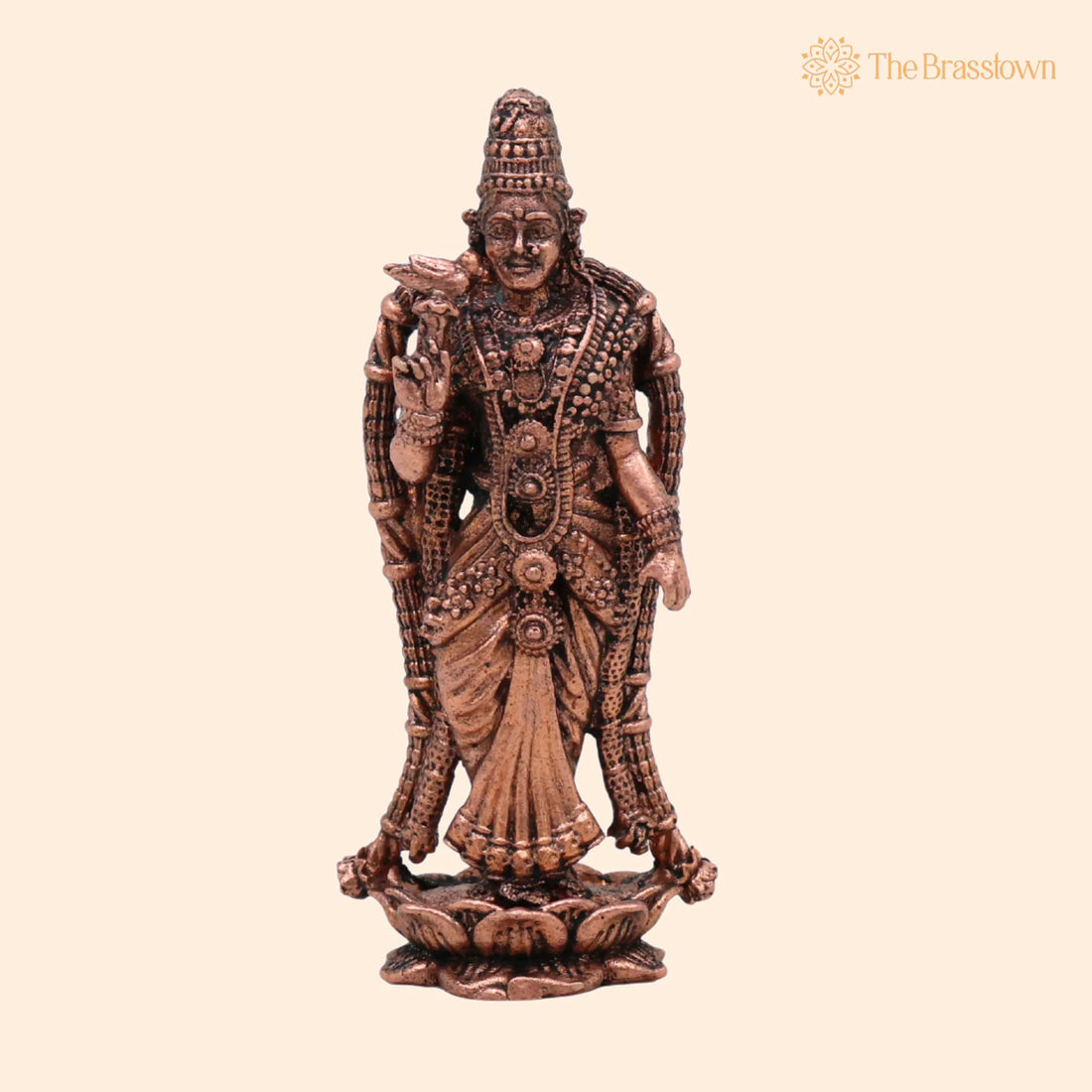 Copper Meenakshi Amman Idol – Handcrafted Traditional Murti for Puja, Home Mandir &amp; Décor 4.5 Inch 1