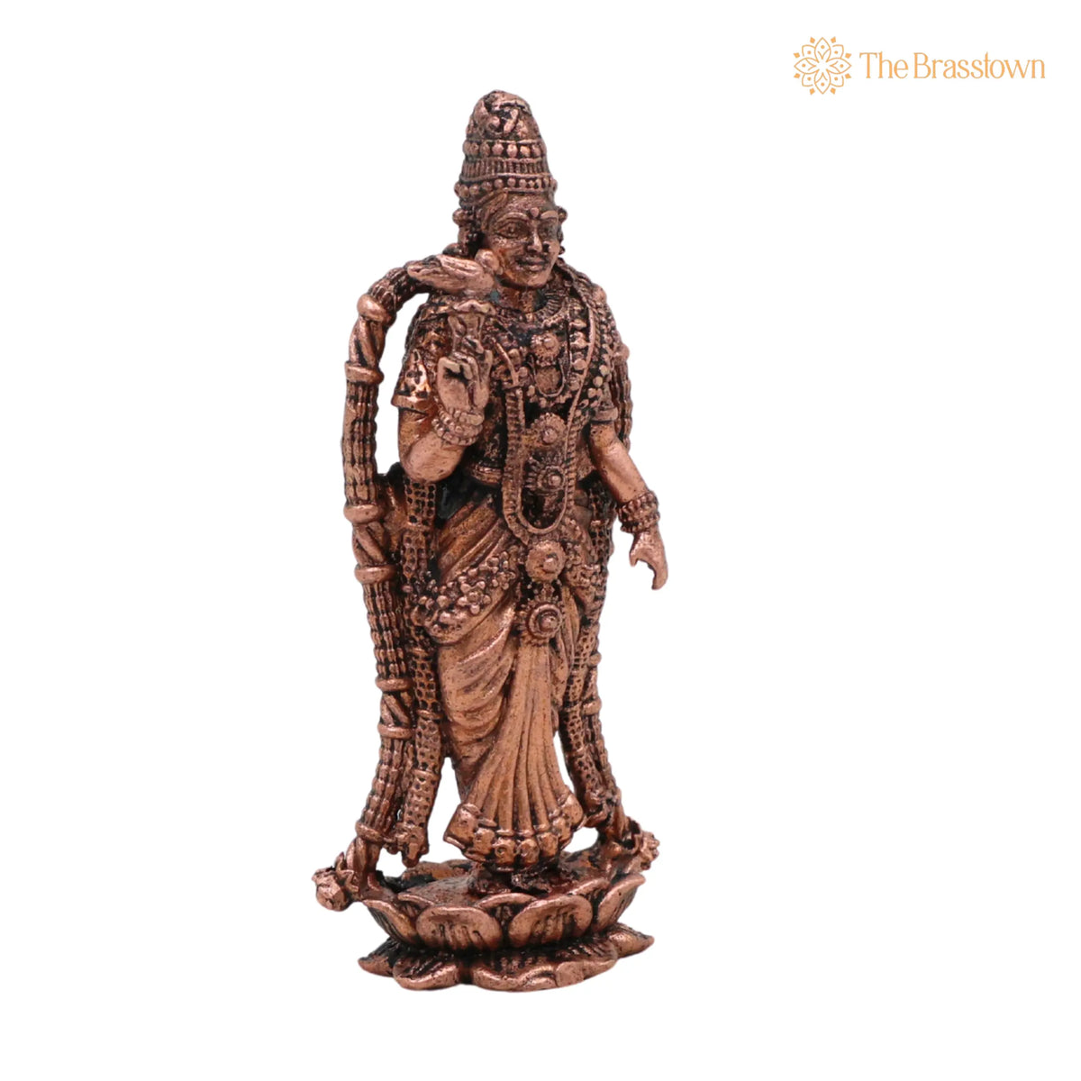 Copper Meenakshi Amman Idol – Handcrafted Traditional Murti for Puja, Home Mandir &amp; Décor 8.5 Inch 2