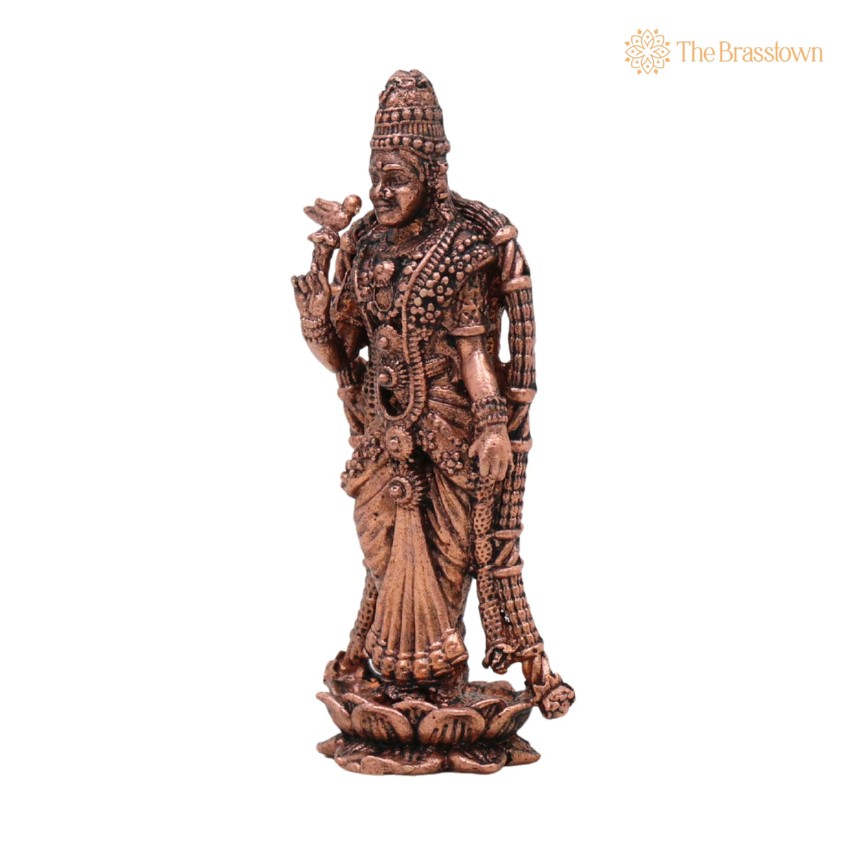 Copper Meenakshi Amman Idol – Handcrafted Traditional Murti for Puja, Home Mandir &amp; Décor 8.5 Inch 3