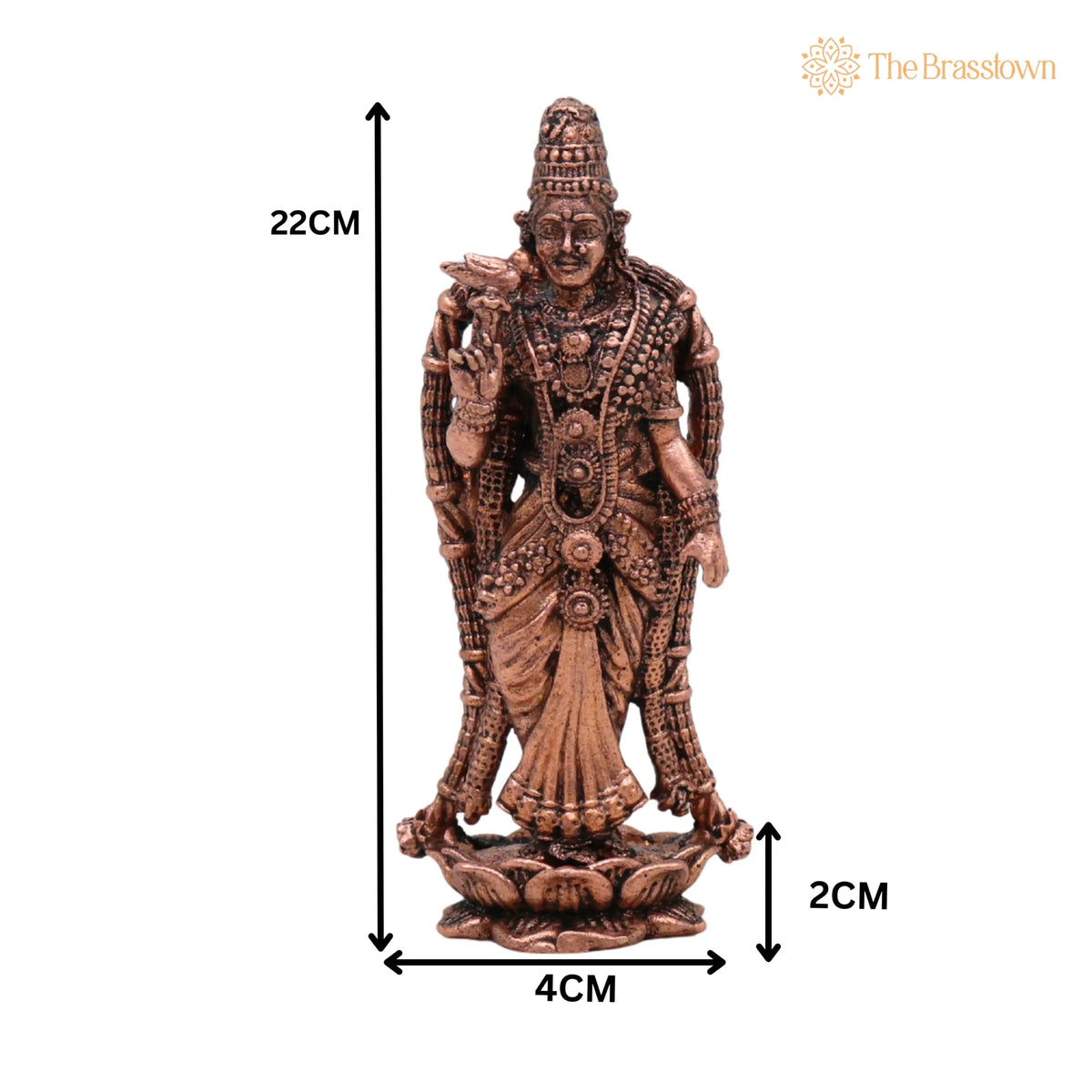 Copper Meenakshi Amman Idol – Handcrafted Traditional Murti for Puja, Home Mandir &amp; Décor 8.5 Inch 5