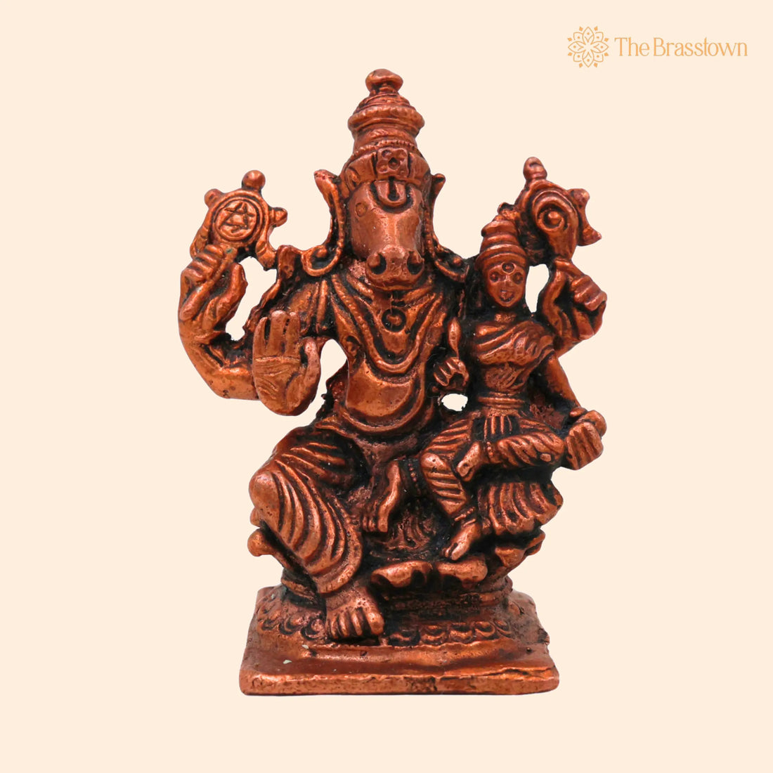 Copper Varaha Lakshmi Idol – Handcrafted Varaha Lakshmi Devi Murti, Tamra Varaha Maha Lakshmi Vigraham for Pooja 2.5 Inch 1