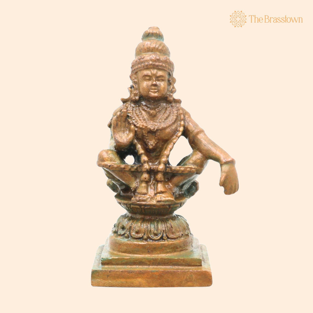 Bronze Ayyappa Idol – Manikandan Murti, Dharma Shasta Statue, Handcrafted Chola Style Pooja, Home Décor &amp; Gifting 3 Inch 1