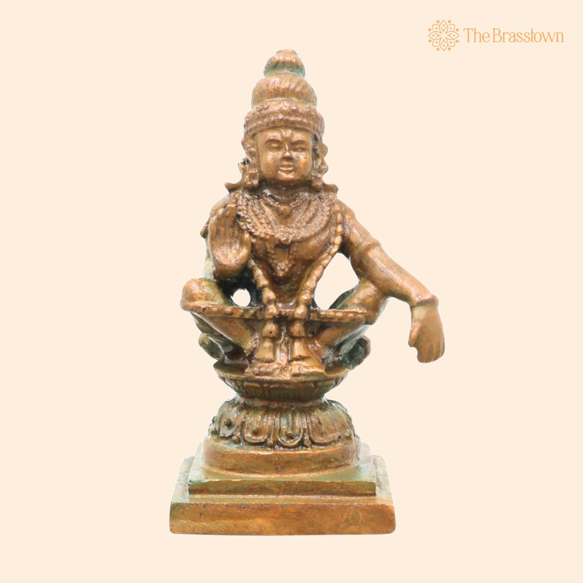 Bronze Ayyappa Idol – Manikandan Murti, Dharma Shasta Statue, Handcrafted Chola Style Pooja, Home Décor &amp; Gifting 3 Inch 1