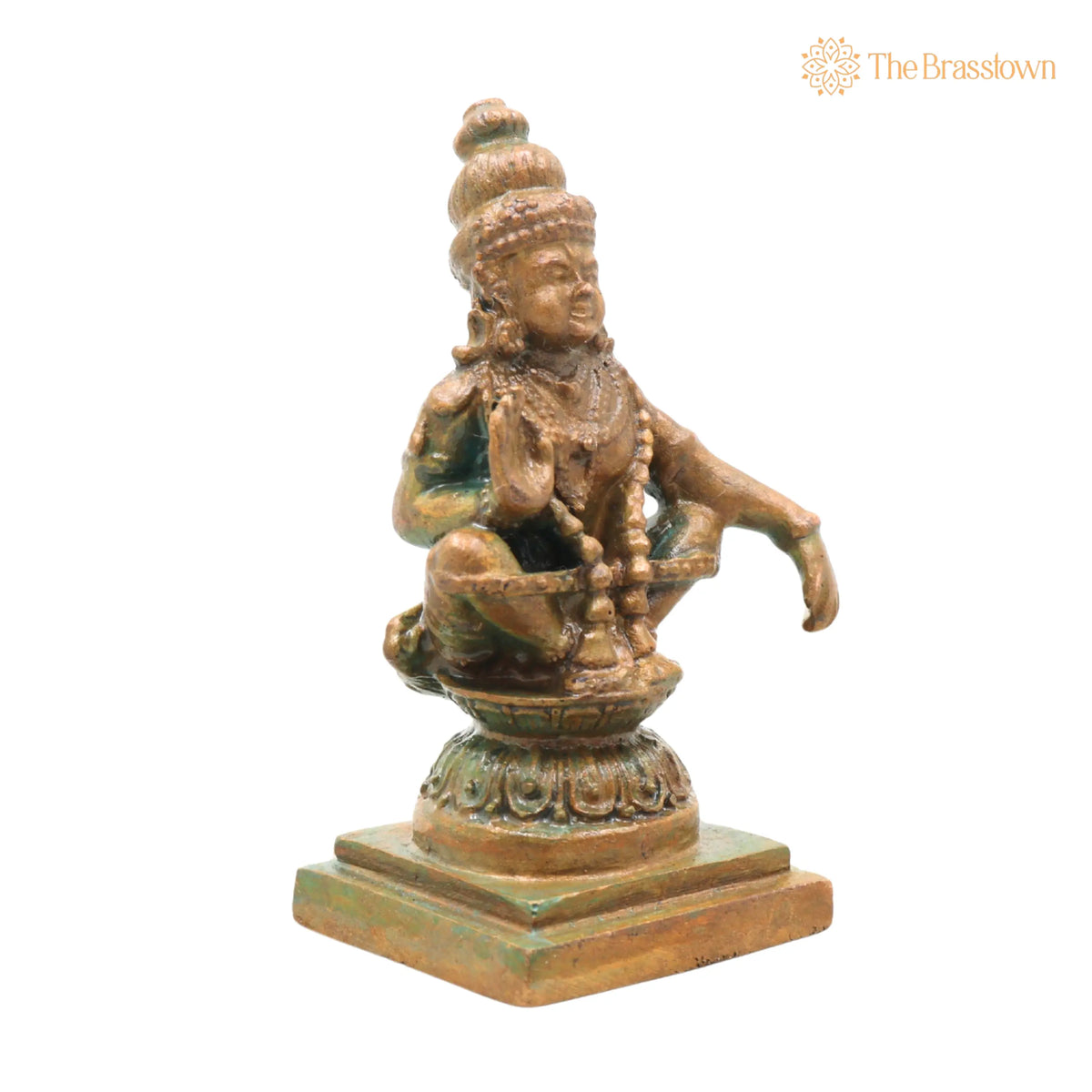 Bronze Ayyappa Idol – Manikandan Murti, Dharma Shasta Statue, Handcrafted Chola Style Pooja, Home Décor &amp; Gifting 3 Inch 2