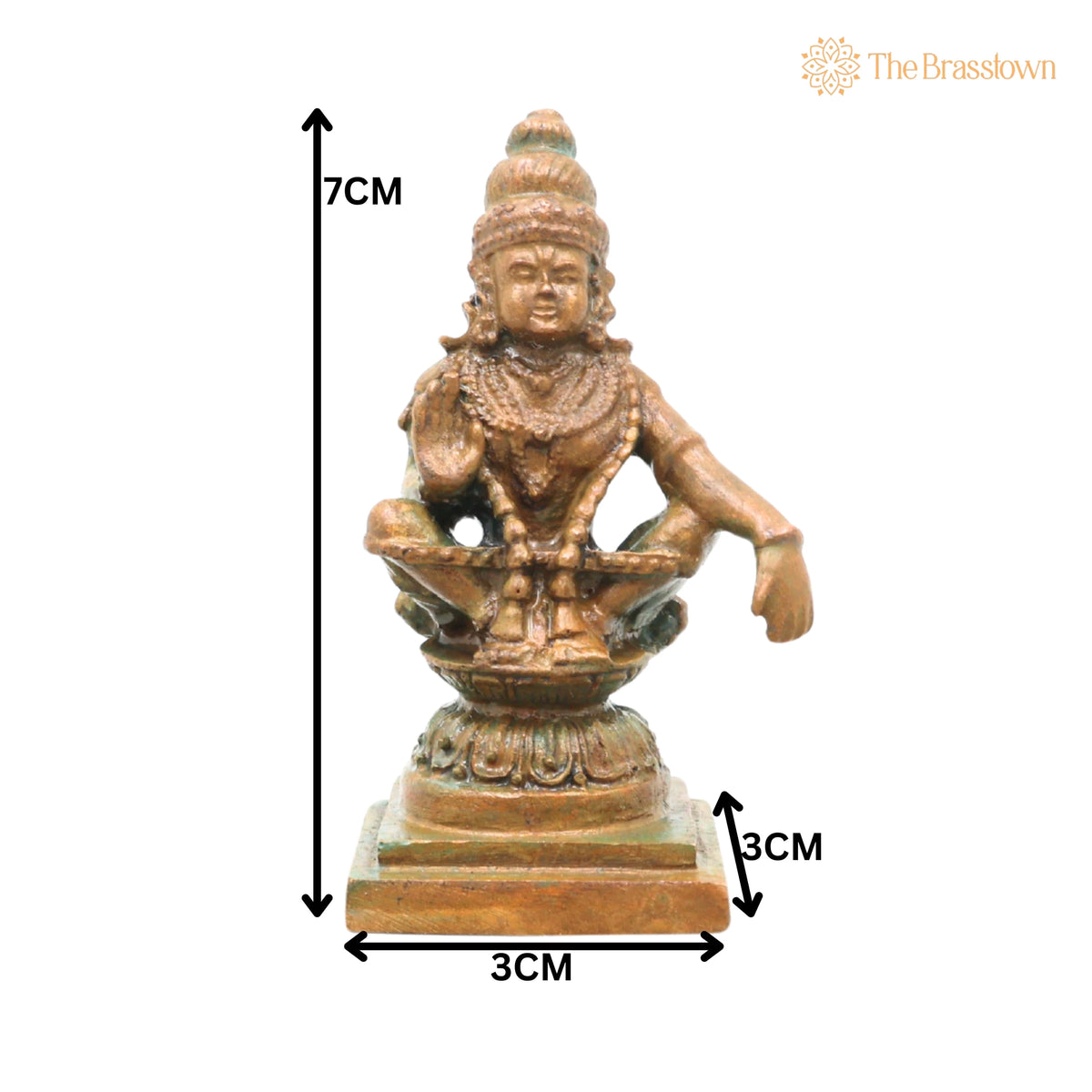 Bronze Ayyappa Idol – Manikandan Murti, Dharma Shasta Statue, Handcrafted Chola Style Pooja, Home Décor &amp; Gifting 3 Inch 5