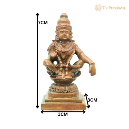 Bronze Ayyappa Idol – Manikandan Murti, Dharma Shasta Statue, Handcrafted Chola Style Pooja, Home Décor &amp; Gifting 3 Inch 5