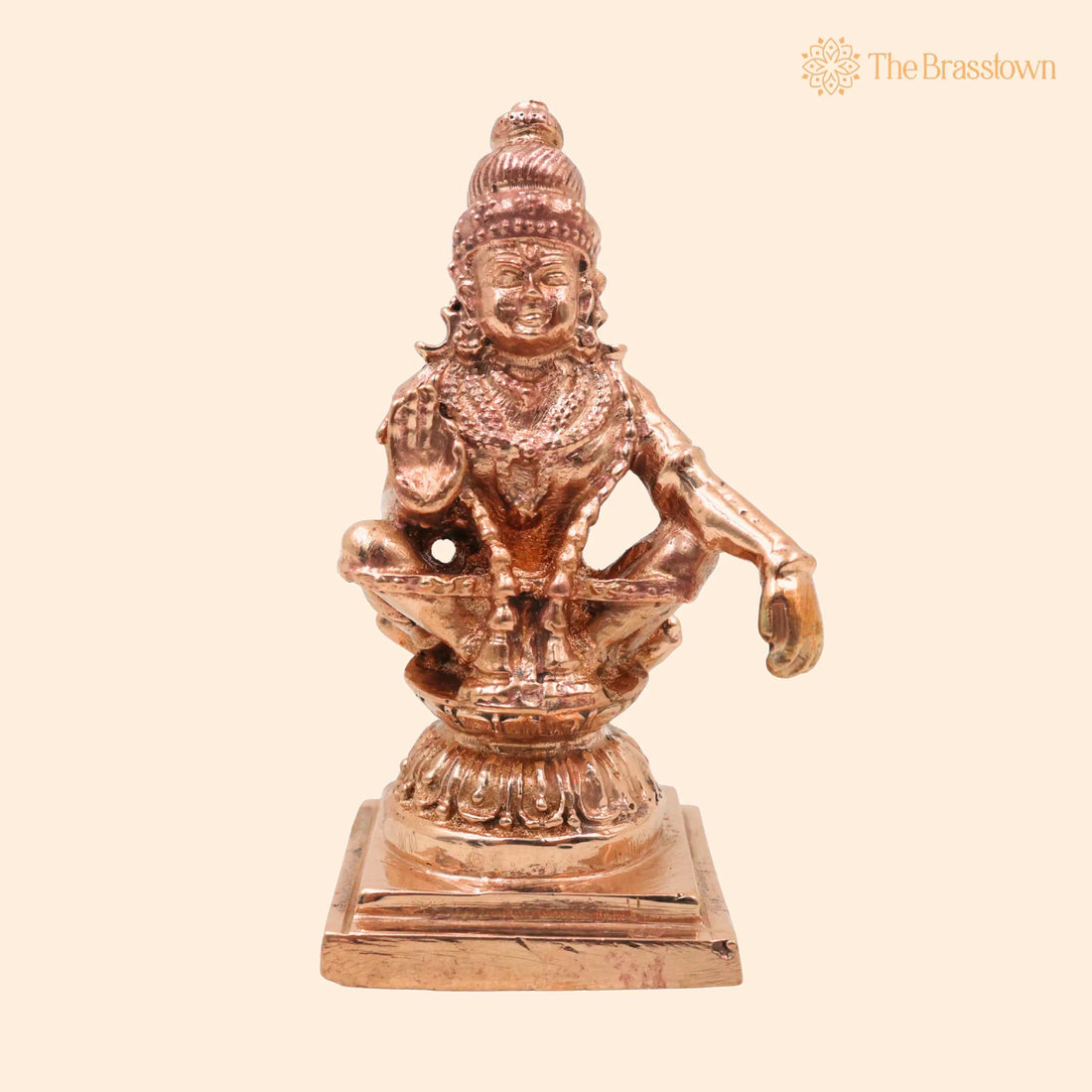 Bronze Lord Ayyappa Idol – Handcrafted Swami Ayyappa Manikandan Dharma Shasta Sabarimala Vigraham for Pooja &amp; Worship 3 Inch 1
