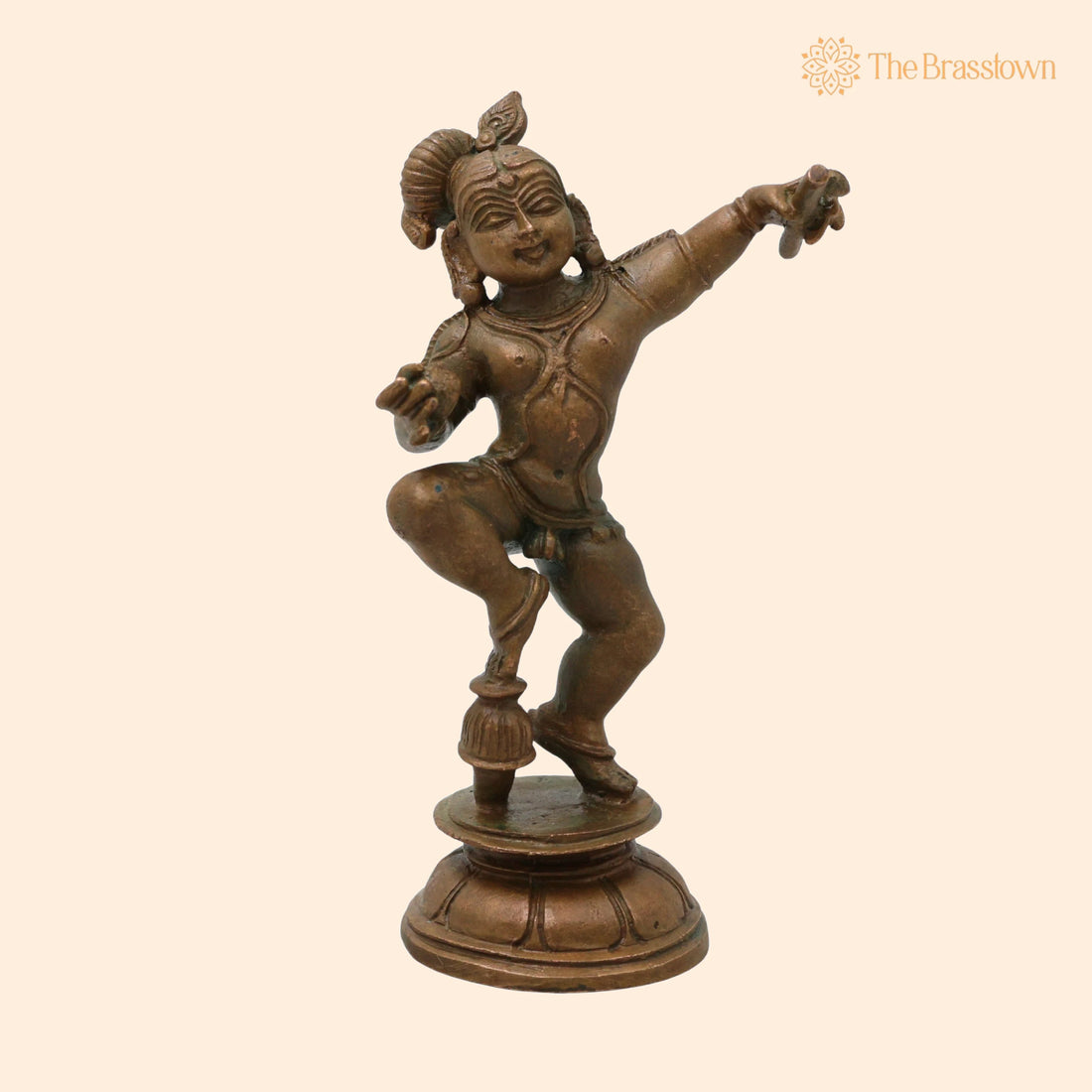 Bronze Shree Krishna – Handcrafted laddu Gopal Idol for Puja, Home Mandir &amp; Décor 5.5 Inch 1