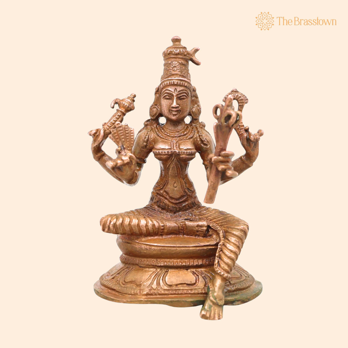 Bronze Rajarajeshwari Devi Idol – Lalita Tripurasundari Handcrafted Chola Murti for Pooja, Home Décor &amp; Gifting 3 Inch 1