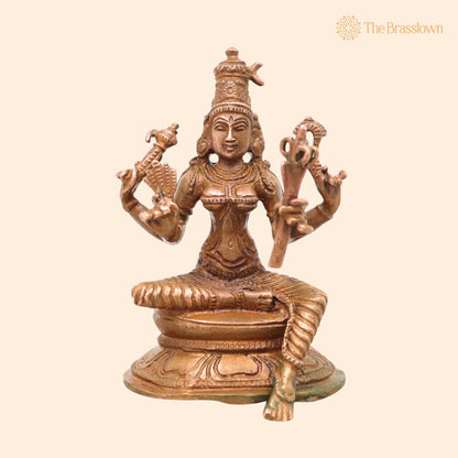 Bronze Rajarajeshwari Devi Idol – Lalita Tripurasundari Handcrafted Chola Murti for Pooja, Home Décor &amp; Gifting 3 Inch 1