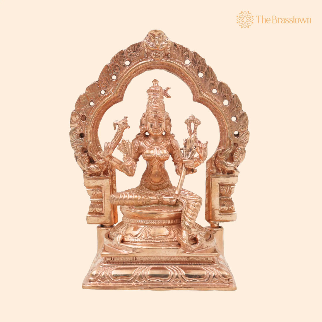Bronze Sri Raja Rajeshwari Devi Idol – Handcrafted Lalita Tripurasundari Panchaloha Vigraham for Puja, Home Mandir &amp; Décor 5 Inch 1