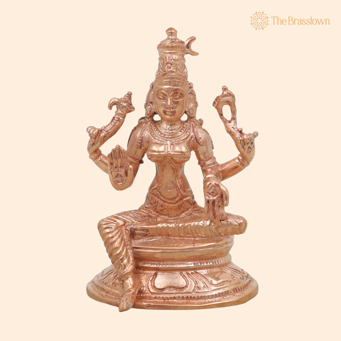 Bronze Bhuvaneshwari Idol – Handcrafted Chola Mahavidya Devi Murti for Pooja, Temple, Home Décor &amp; Gifting 3 Inch 1