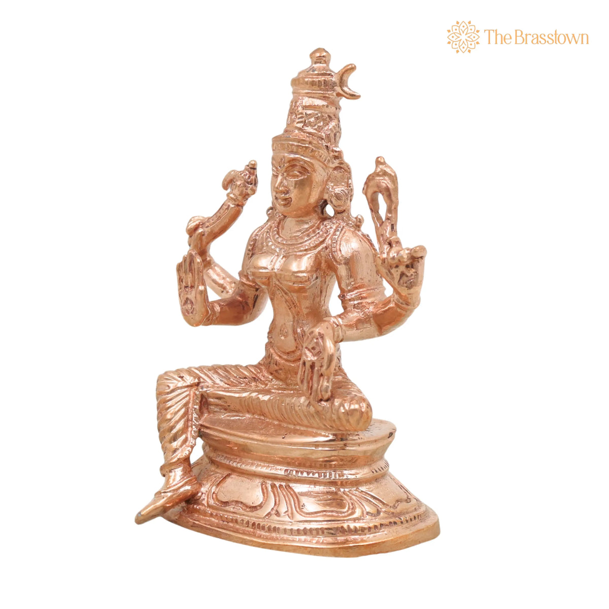 Bronze Bhuvaneshwari Idol – Handcrafted Chola Mahavidya Devi Murti for Pooja, Temple, Home Décor &amp; Gifting 3 Inch 3