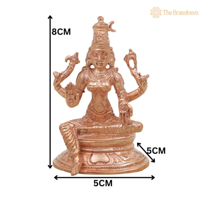 Bronze Bhuvaneshwari Idol – Handcrafted Chola Mahavidya Devi Murti for Pooja, Temple, Home Décor &amp; Gifting 3 Inch 5