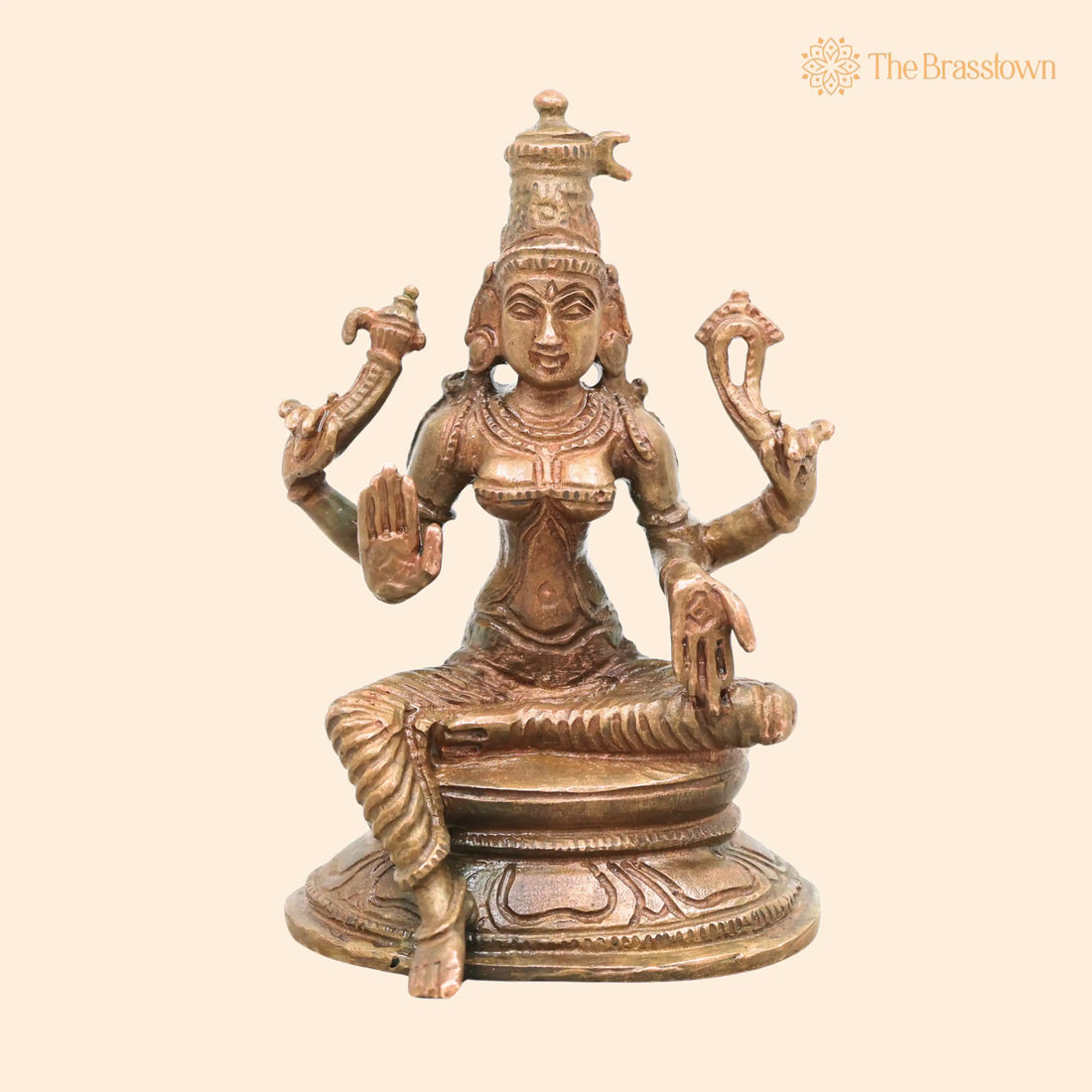 Bronze Bhuvaneshwari Idol – Handcrafted Chola Style Mahavidya Devi Murti for Pooja, Temple, Home Décor &amp; Gifting 3 Inch 1
