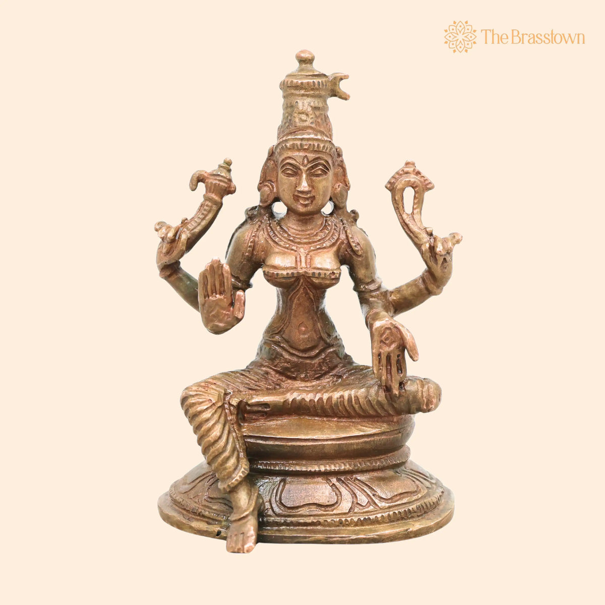Bronze Bhuvaneshwari Idol – Handcrafted Chola Style Mahavidya Devi Murti for Pooja, Temple, Home Décor &amp; Gifting 3 Inch 1