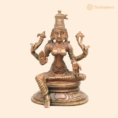 Bronze Bhuvaneshwari Idol – Handcrafted Chola Style Mahavidya Devi Murti for Pooja, Temple, Home Décor &amp; Gifting 3 Inch 1