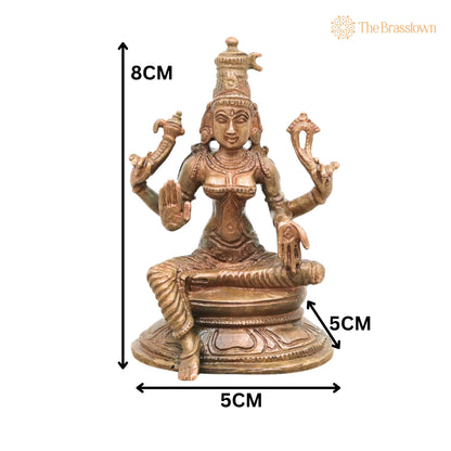 Bronze Bhuvaneshwari Idol – Handcrafted Chola Style Mahavidya Devi Murti for Pooja, Temple, Home Décor &amp; Gifting 3 Inch 5