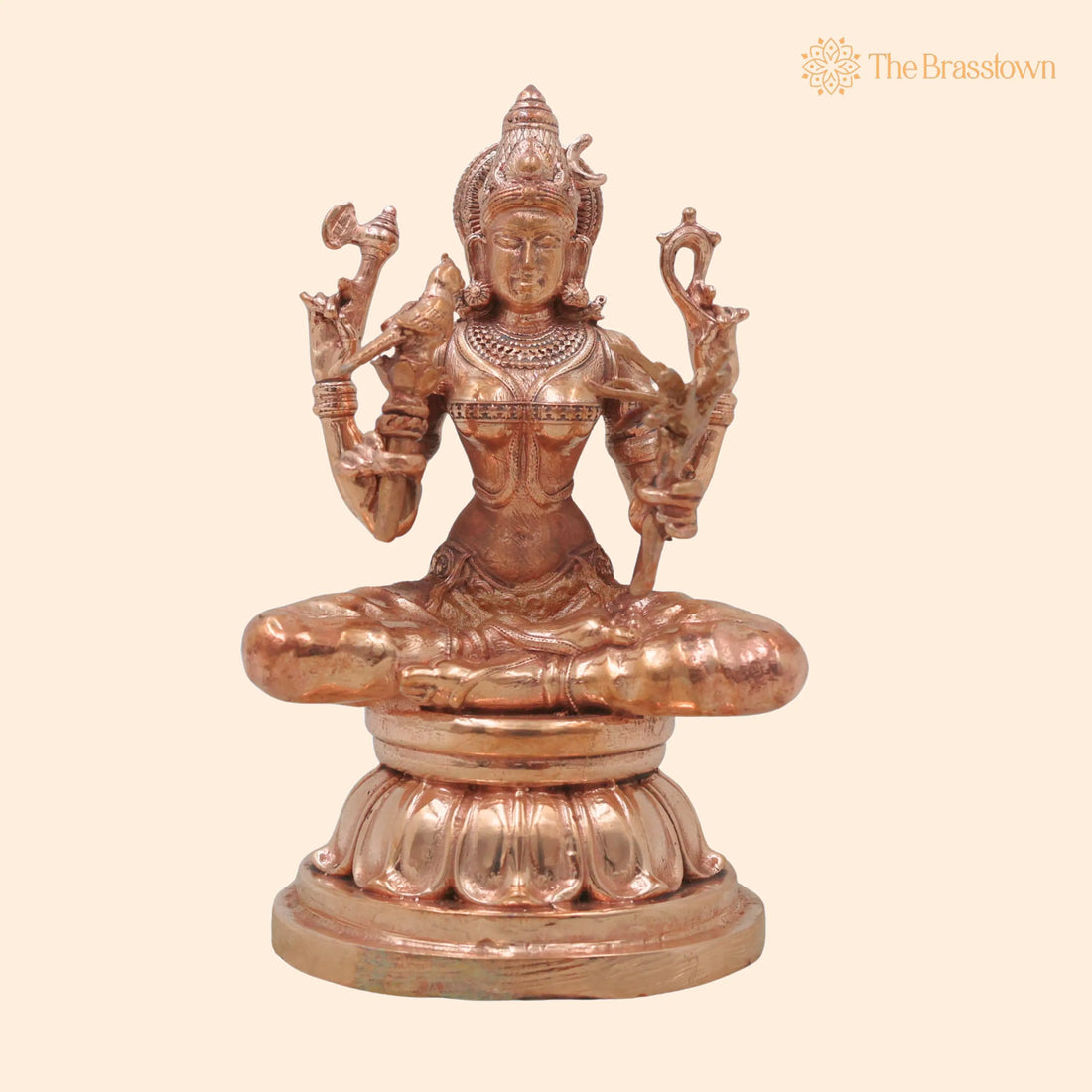 Bronze Kamakshi Amman Idol – Handcrafted Home Temple Décor &amp; Auspicious Gifting 4.5 Inch 1