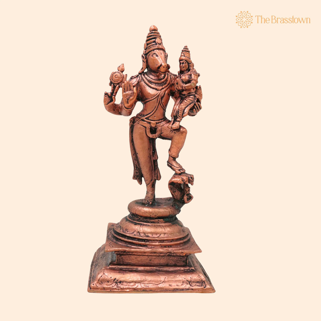Copper Varaha Lakshmi Idol – Handcrafted Tamra Mahalakshmi Varaha Swamy Vigraha Murti for Pooja, Mandir &amp; Vastu Home Décor 8 Inch 1
