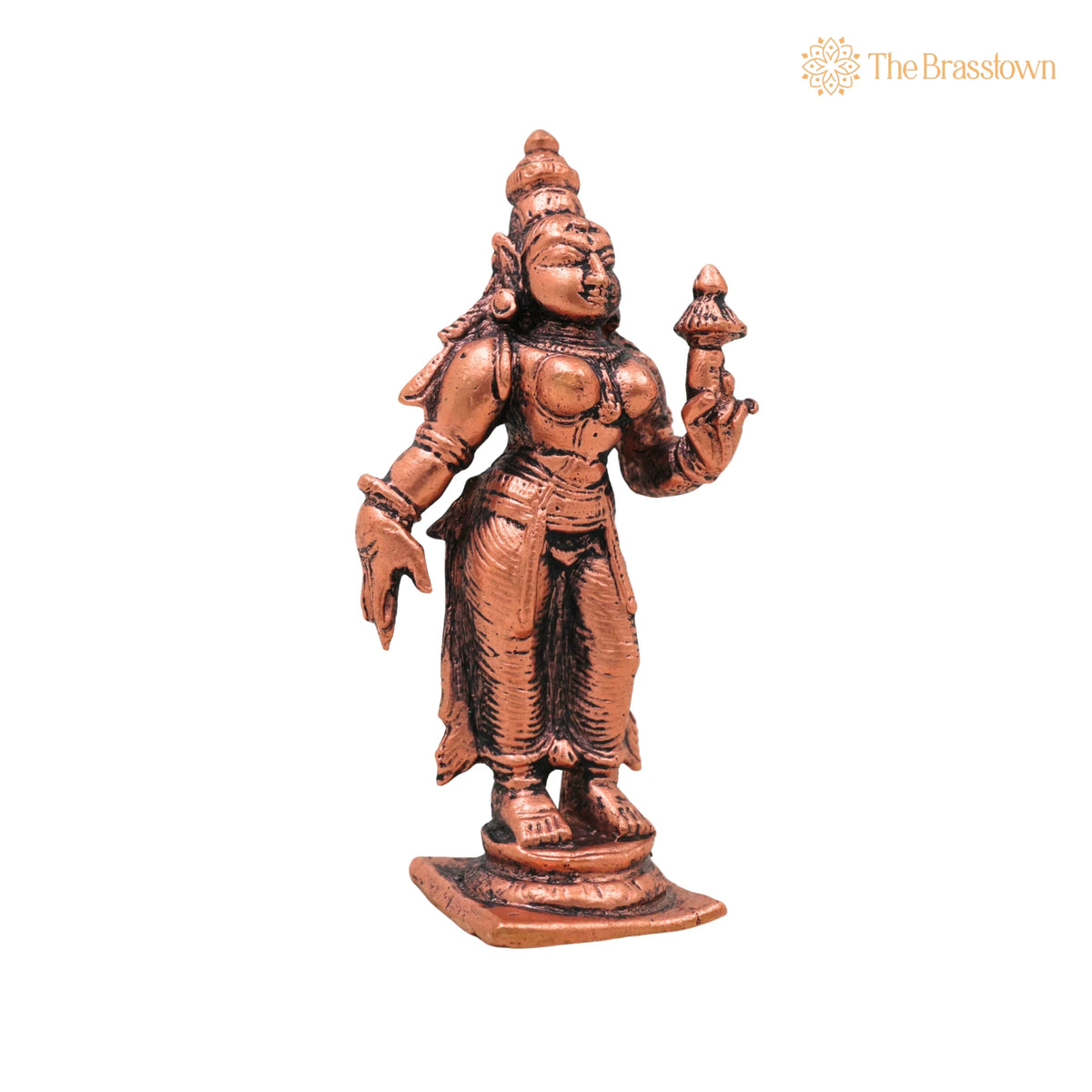 Copper Parvati Idol – Handcrafted Traditional Murti for Puja, Home Mandir &amp; Décor 3 Inch 2