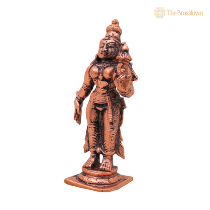 Copper Parvati Idol – Handcrafted Traditional Murti for Puja, Home Mandir &amp; Décor 3 Inch 3