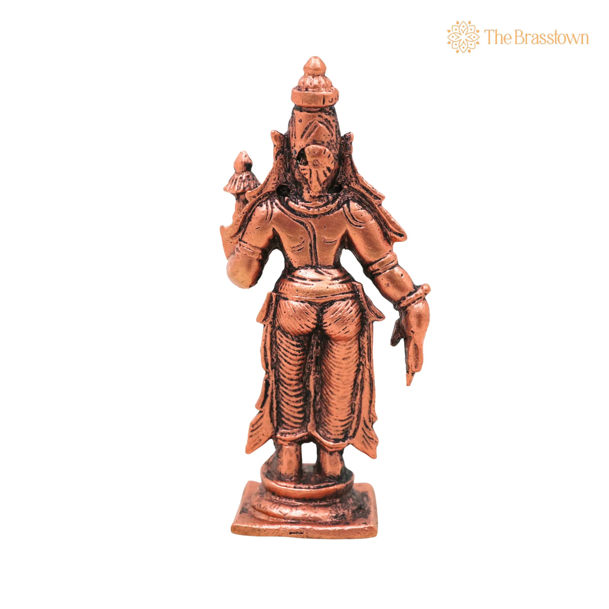 Copper Parvati Idol – Handcrafted Traditional Murti for Puja, Home Mandir &amp; Décor 3 Inch 4