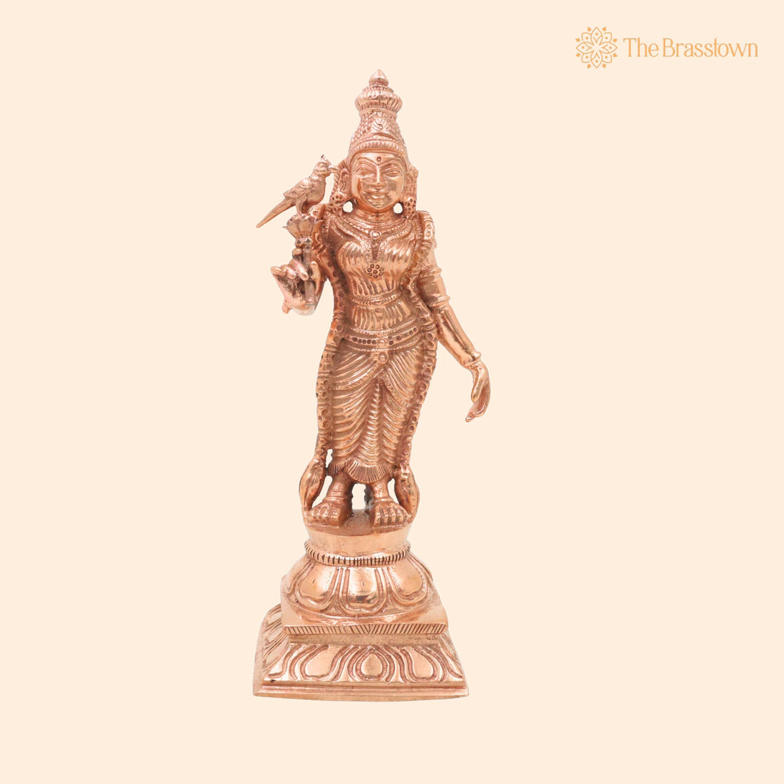 Bronze Meenakshi Amman Idol – Handcrafted Madurai Meenakshi Ambal Sundareshwari Shakti Devi Chola Style Murti for Home Temple Pooja Décor 6 Inch 1